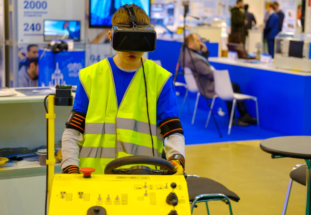 Employee training using hybrid method of real world equipment and virtual reality solution in order to increase factory efficiency.