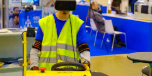 Employee training using hybrid method of real world equipment and virtual reality solution in order to increase factory efficiency.